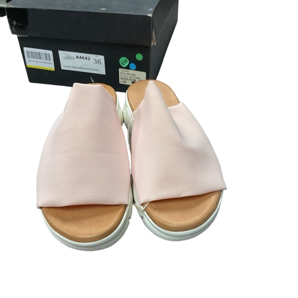 LILO Fee Womens Size 36 Light Pink Tan Platform Slide Sandals Slip-On Summer